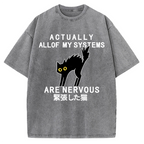 Nervous Cat Vintage Washed T-shirt