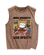 More Spaghetti Less Upsetti Vintage Distressed Washed Tank Top