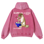 Gecko Vintage Washed Cotton Back Art Hoodie