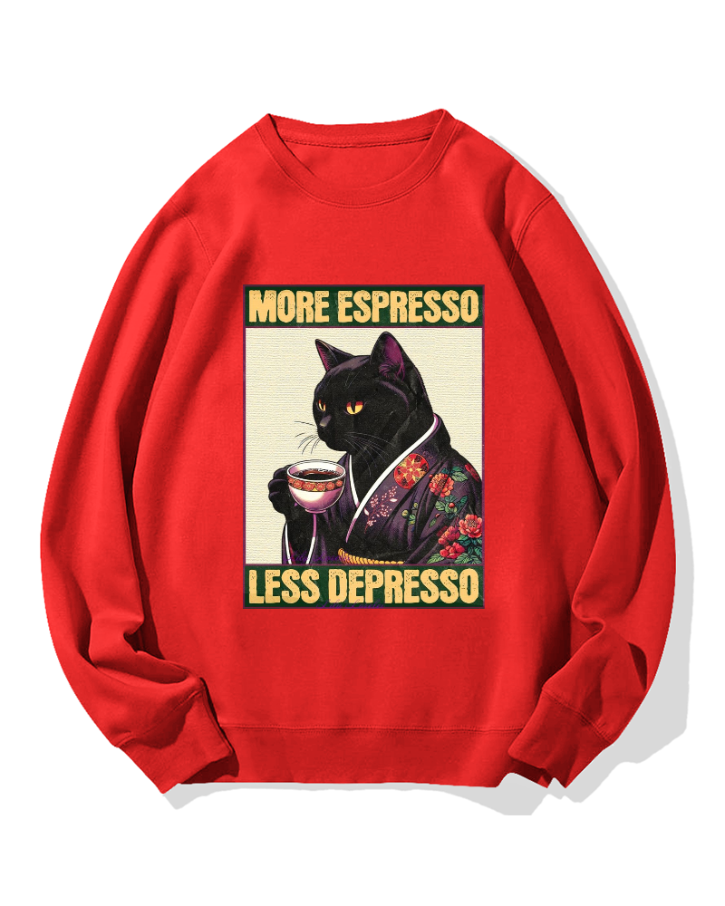 Kimono Coffee Cat Cotton Sweatshirt