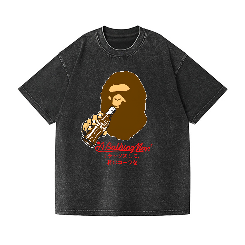Coca Cola Ape Vintage Wash Japanese Design T-Shirt