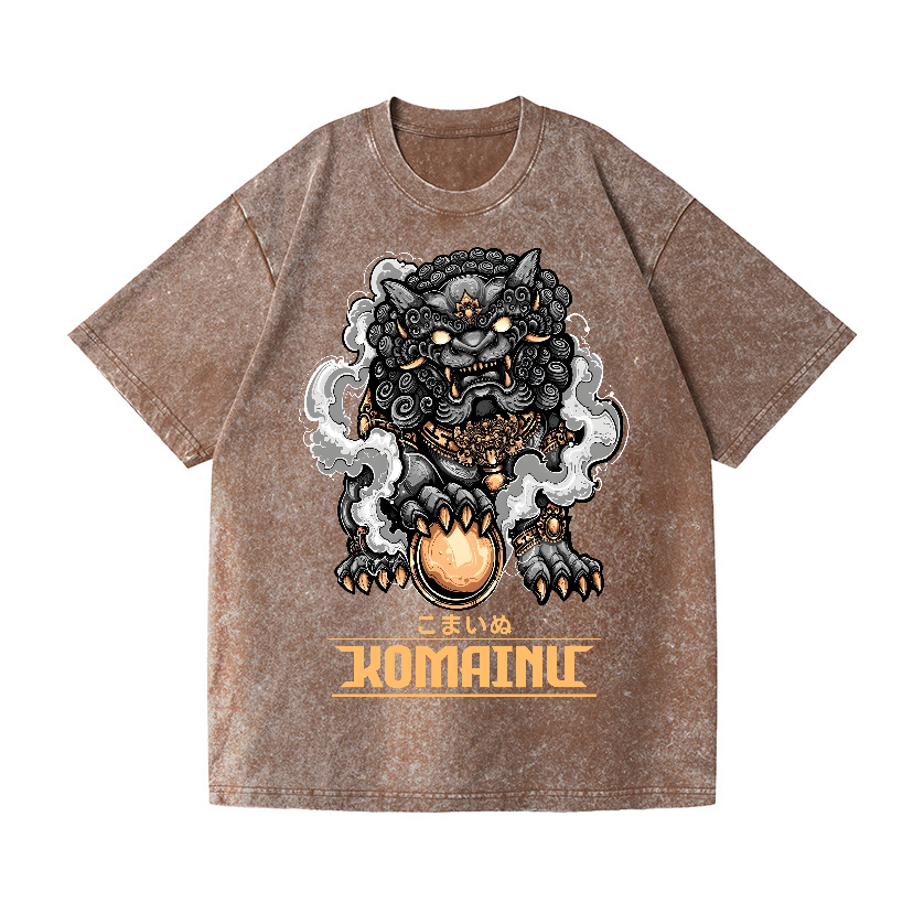 Komainu Vintage Wash Japanese Design T-Shirt