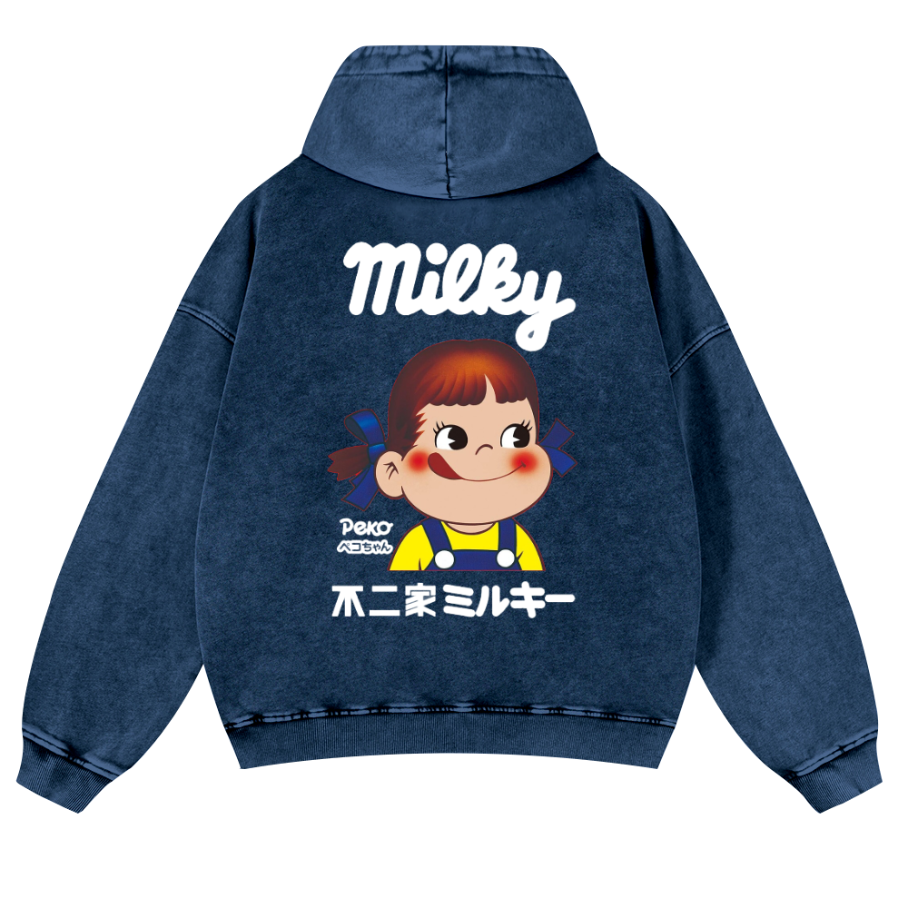 Fujiya Vintage Washed Cotton Back Art Hoodie