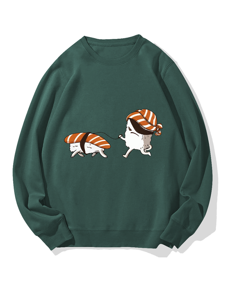 Sushi walking sushi Cotton Sweatshirt