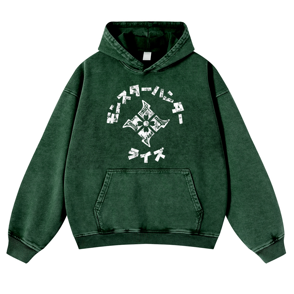 Monster Hunter Rise Vintage Washed Thick Cotton Hoodie