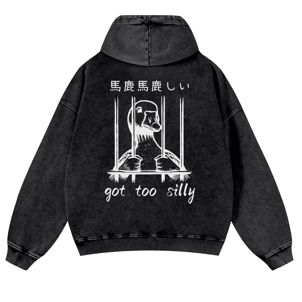 Duck Vintage Washed Cotton Back Art Hoodie