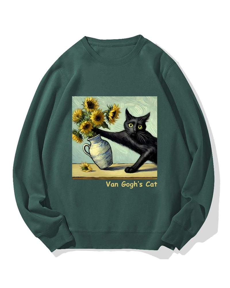 Van Gogh's Naughty Cat Cotton Sweatshirt