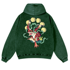 Frog Vintage Washed Cotton Back Art Hoodie