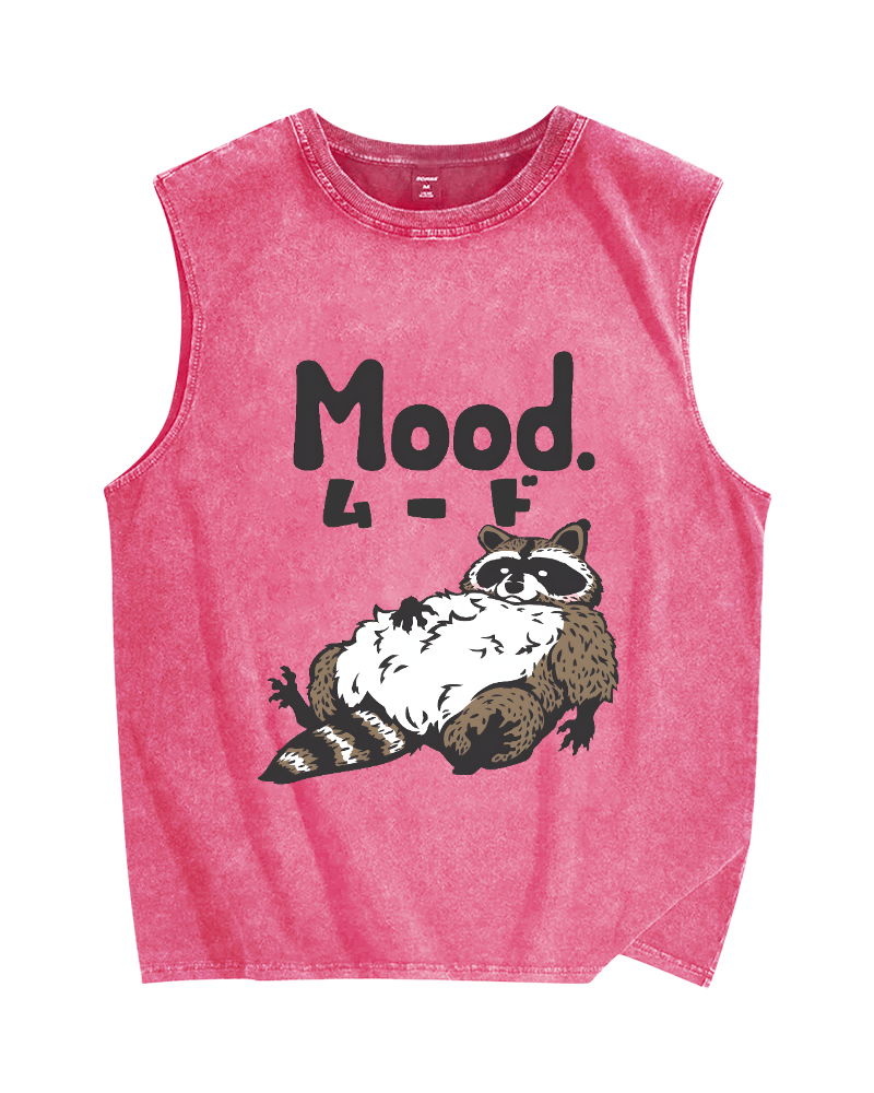 Mood Raccoon Vintage Distressed Washed Tank Top