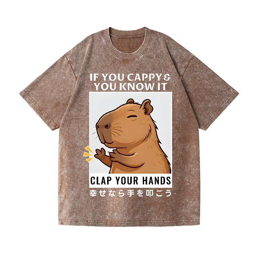 Capybara Vintage Wash Japanese Design T-Shirt