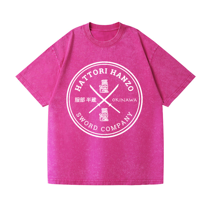 Hattori Hanzo Komainu Okinawa Sword Company Vintage Wash Japanese Design T-Shirt