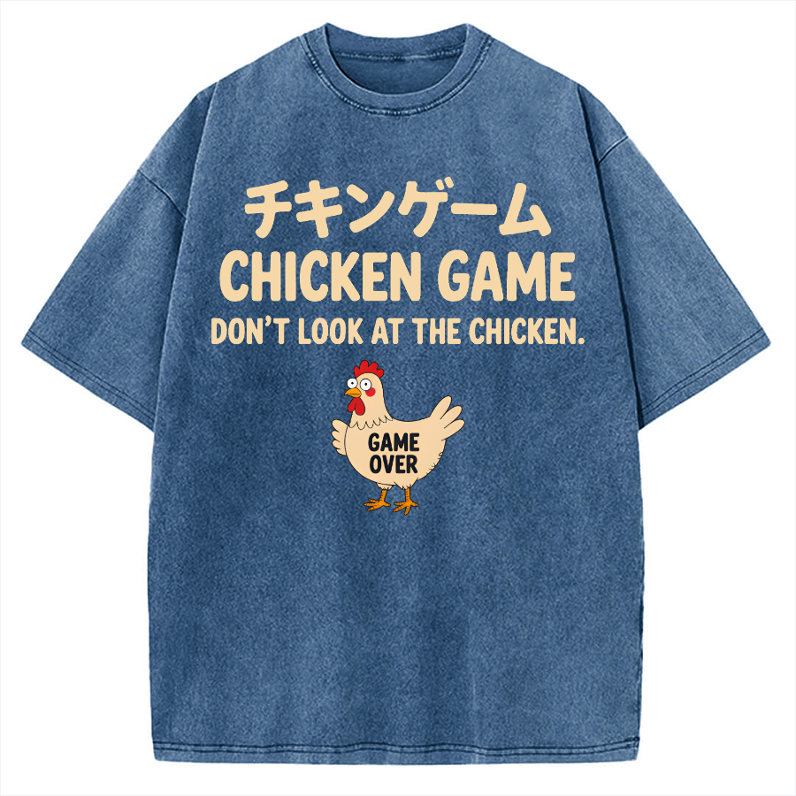 Chicken Game Funny Vintage Washed T-shirt