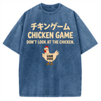 Chicken Game Funny Vintage Washed T-shirt