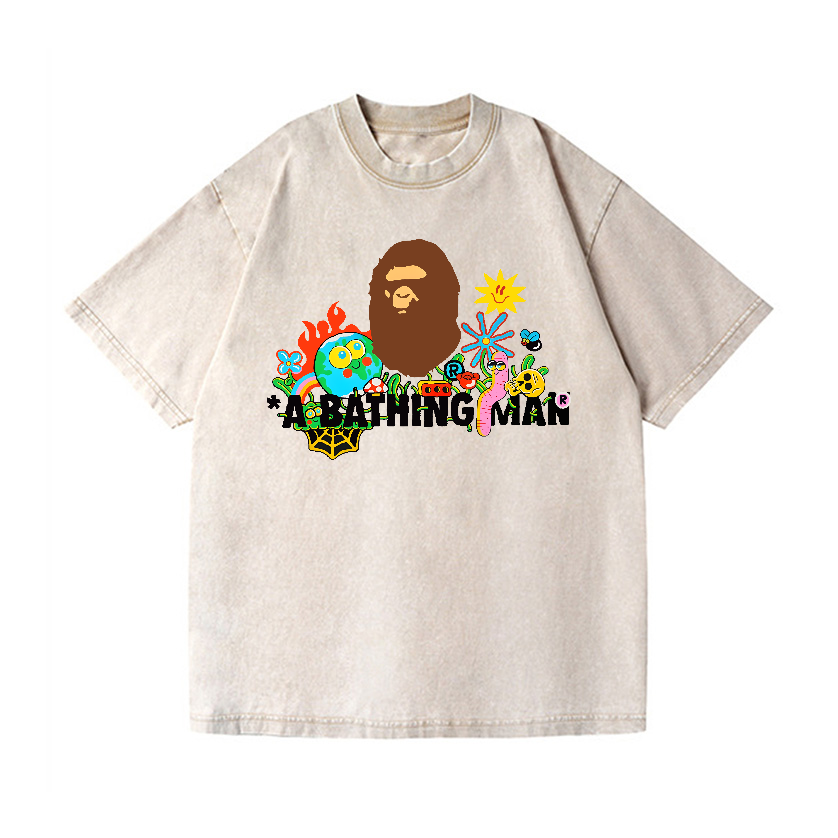 Ape Man Vintage Wash Japanese Design T-Shirt