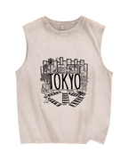 Tokyo Vintage Distressed Washed Tank Top