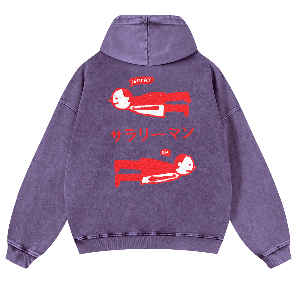 People Vintage Washed Cotton Back Art Hoodie