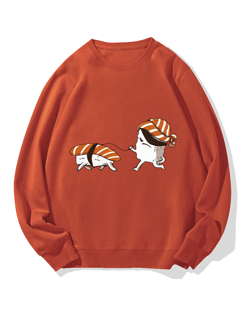 Sushi walking sushi Cotton Sweatshirt