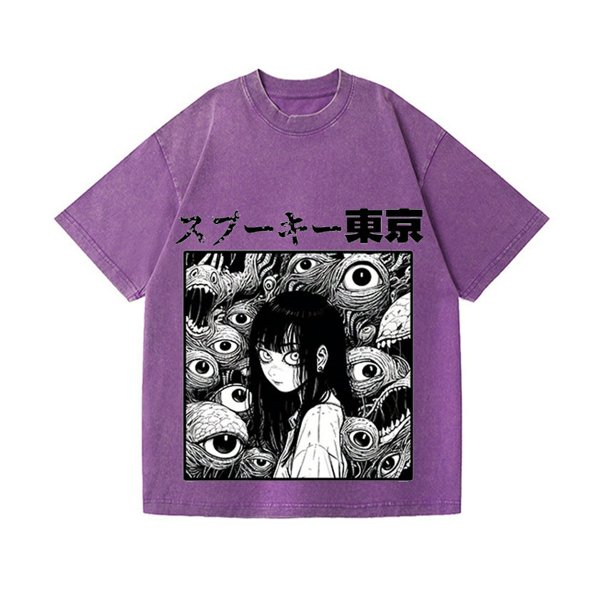 Horror manga Vintage Wash Japanese Design T-Shirt
