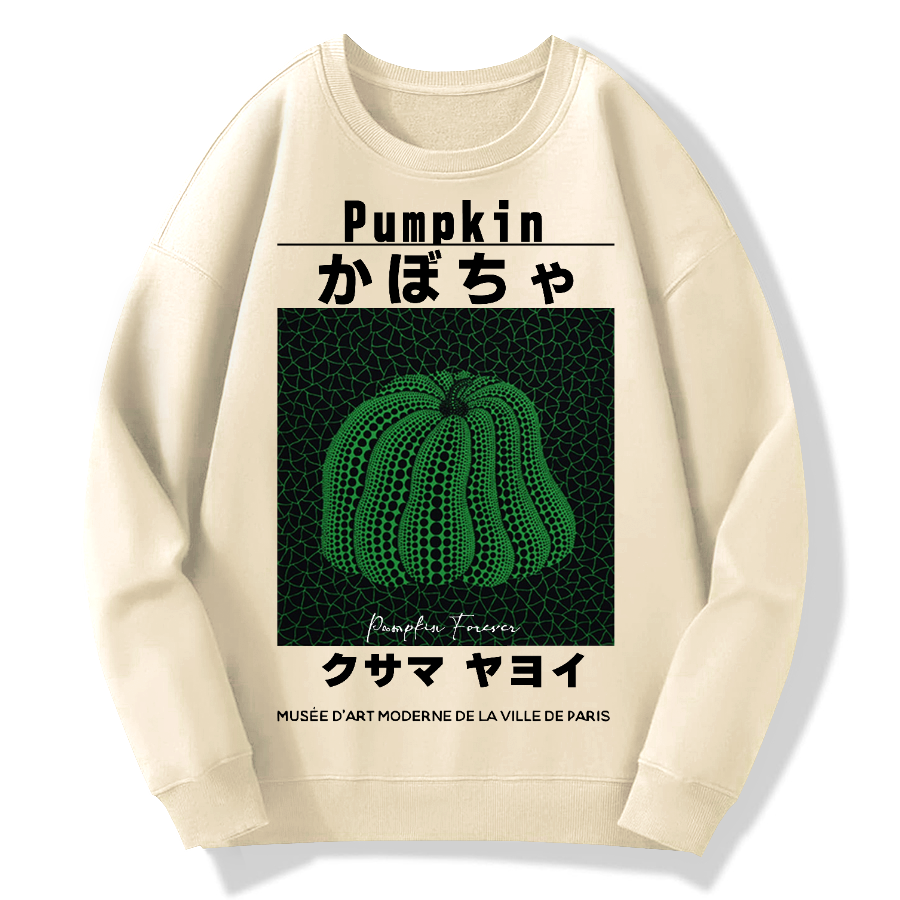Japanese Green Punpkin Geek Cotton Sweatshirt