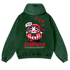 Daruma Vintage Washed Cotton Back Art Hoodie