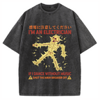 Electrician Dance Skeleton Vintage Washed T-shirt