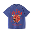 Osaka Dotonbori Drunken Octopus Vintage Wash Japanese Design T-Shirt