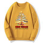 Christmas Fish Tree Japanese Style Cotton Pullover Sweatshirt