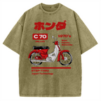 C70 Retro Motorcycle Vintage Washed T-shirt