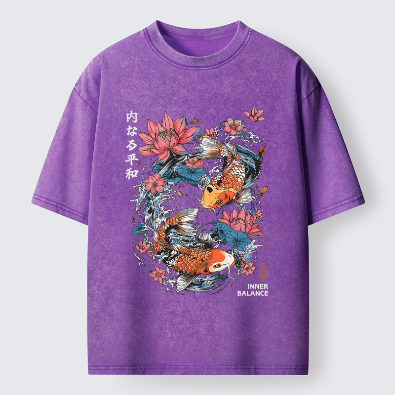 Unisex Koi Serenity Washed T-Shirt