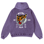 Mshma Dojo Tiger Vintage Washed Cotton Back Art Hoodie