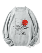 Japanese Sakura & hinomaru Cotton Sweatshirt