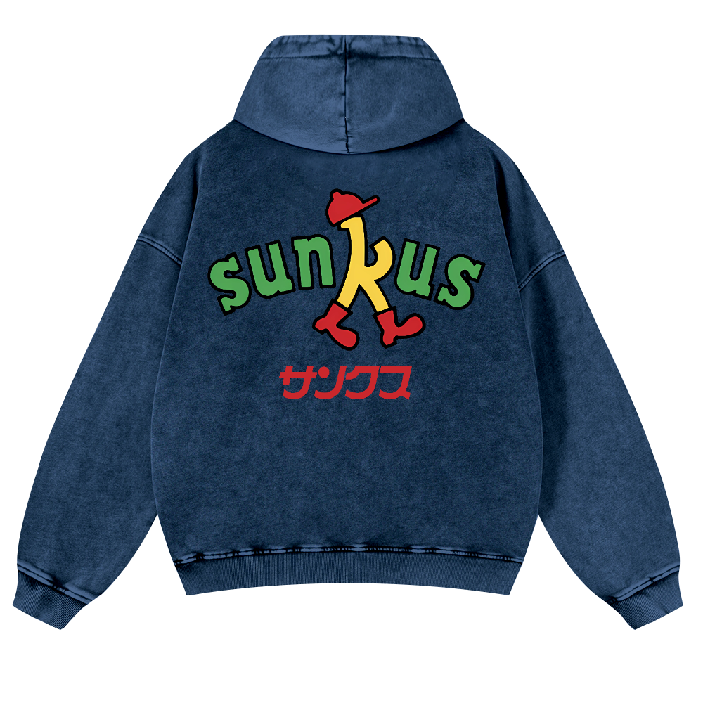 Circle K Sunkus Vintage Washed Cotton Back Art Hoodie