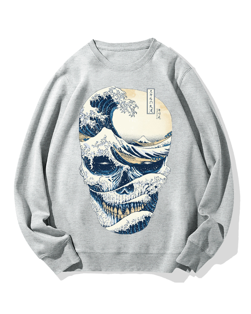 Wave Skeleton Cotton Sweatshirt