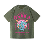 Osaka Dotonbori Drunken Octopus Vintage Wash Japanese Design T-Shirt