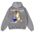 Gecko Vintage Washed Cotton Back Art Hoodie