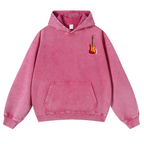 Guitars Vintage Washed Cotton Back Art Hoodie