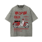 Honda C70 Vintage Wash Japanese Design T-Shirt