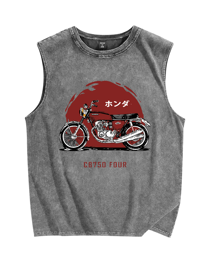 HONDA CB750 FOUR Vintage Distressed Washed Tank Top