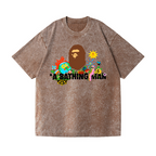 Ape Man Vintage Wash Japanese Design T-Shirt