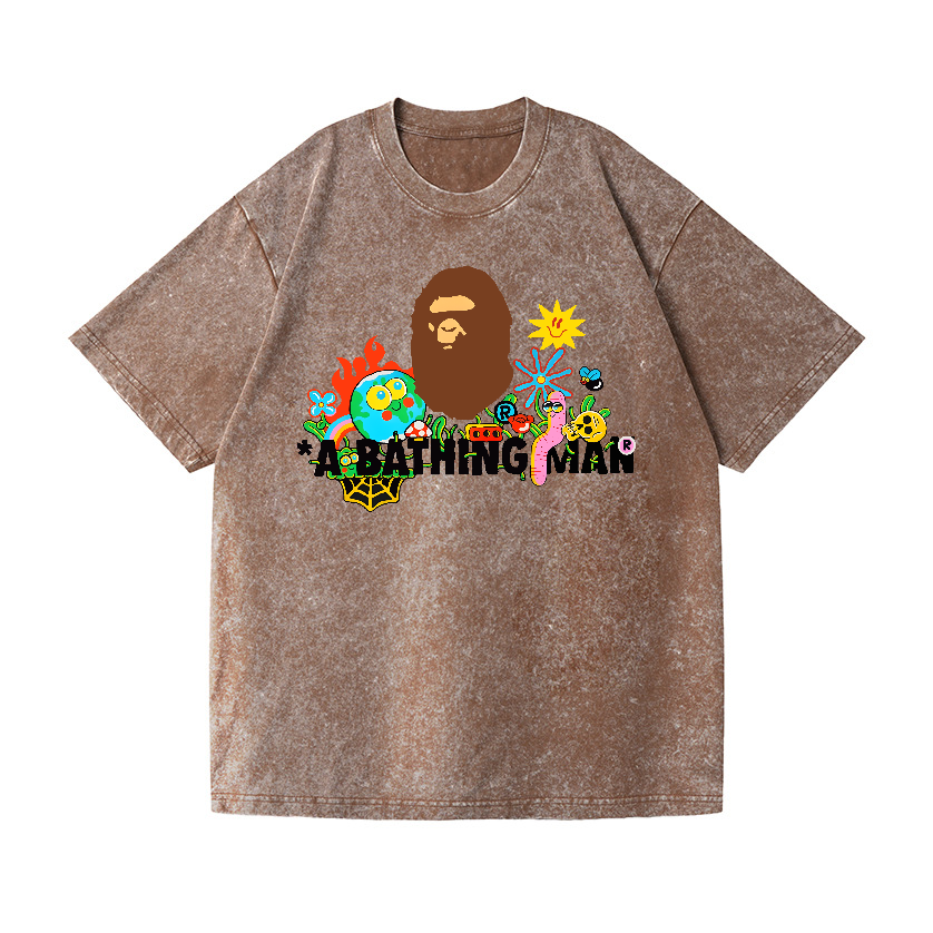 Ape Man Vintage Wash Japanese Design T-Shirt