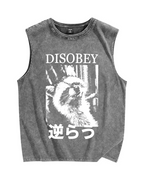 Disobey Raccoon Vintage Distressed Washed Tank Top