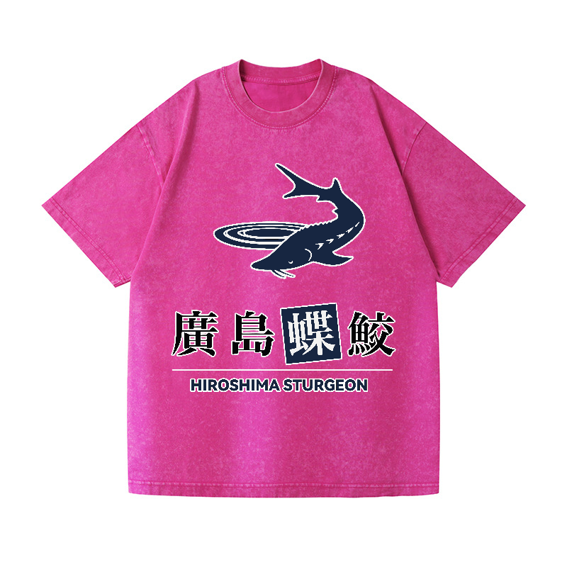 Hiroshima Sturgeon Fish Vintage Wash Japanese Design T-Shirt