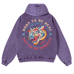 Tiger Vintage Washed Cotton Back Art Hoodie