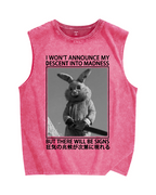 Rabbit Goes Into Madness Vintage Distressed Washed Tank Top