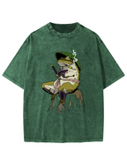 Frog Samurai Vintage Washed T-shirt
