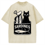 Cat And Canned Fish Vintage Washed T-shirt