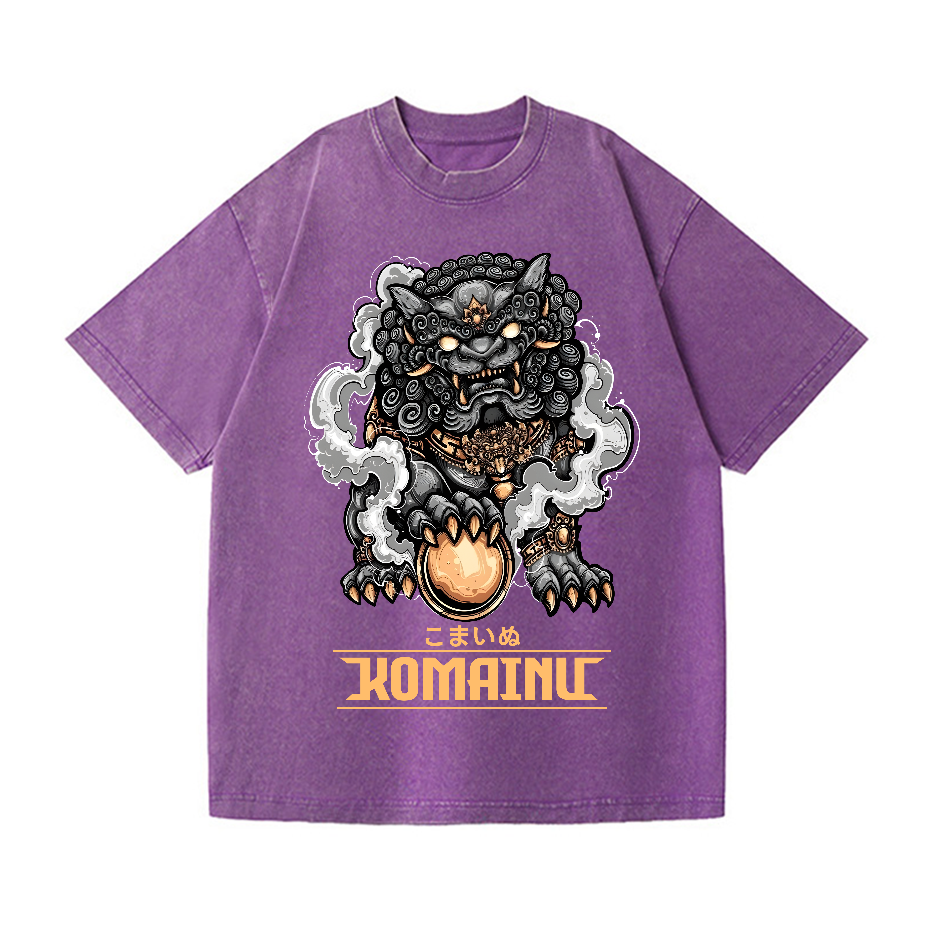 Komainu Vintage Wash Japanese Design T-Shirt