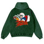 Speed Racer Vintage Washed Cotton Back Art Hoodie