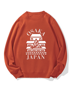 Osaka Castle and Japan Cotton Sweatshirt