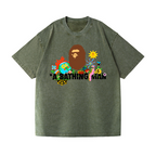 Ape Man Vintage Wash Japanese Design T-Shirt